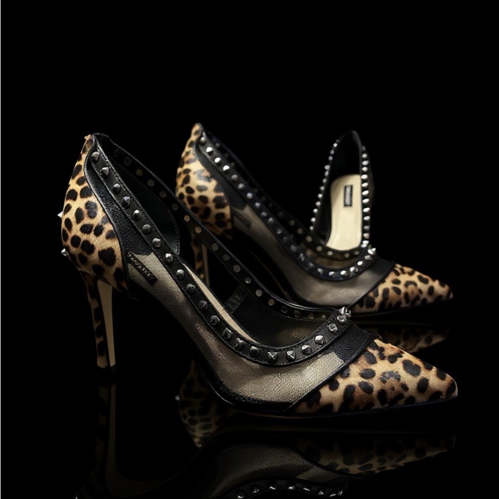 🌺NWOB🌺 Nine West Leopard Print Studded/Spiked Women's Heels